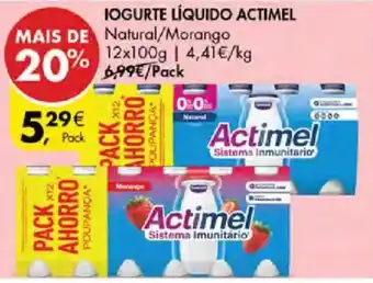 Pingo Doce Iogurte líquido actimel promoção
