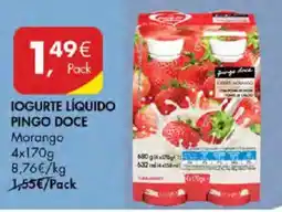 Pingo Doce Iogurte líquido pingo doce morango promoção