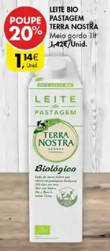 Pingo Doce Leite de pastagem terra nostra biológico promoção