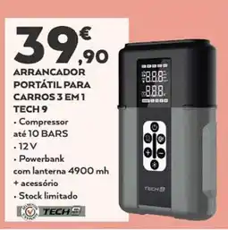 E.Leclerc arrancador portátil para carros 3 em 1 tech 9 promoção