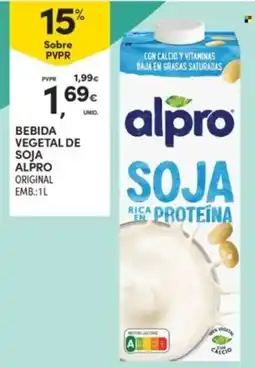 Continente Bebida vegetal de soja alpro original promoção