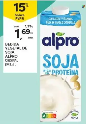 Continente Bebida vegetal de soja alpro original promoção