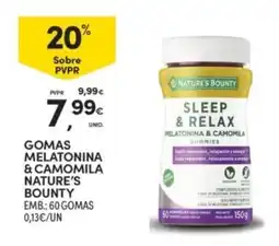 Continente Gomas melatonina & camomila nature's bounty promoção