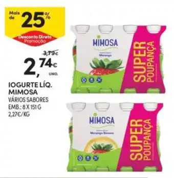 Continente Iogurte líq. mimosa vários sabores promoção