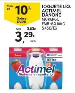 Continente Iogurte líq. actimel danone morango promoção