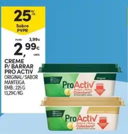 Continente creme p/ barrar pro activ original sabor manteiga promoção