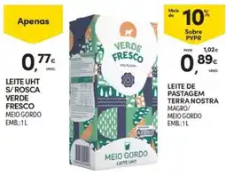 Continente Leite uht s/ rosca verde fresco meio gordo promoção