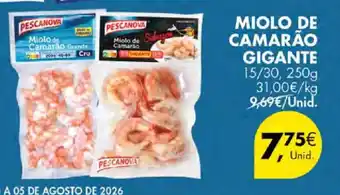 Pingo Doce Miolo de camarão gigante promoção