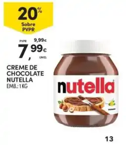 Continente Creme de chocolate nutella promoção