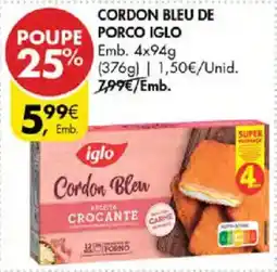 Pingo Doce Cordon bleu de porco iglo promoção