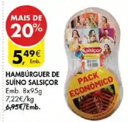 Pingo Doce Hambúrguer de suíno salsicor promoção