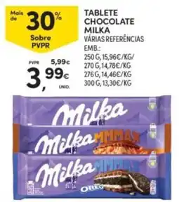 Continente Tablete chocolate milka promoção