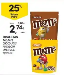 Continente Drageias m&m's chocolate/amendoim promoção