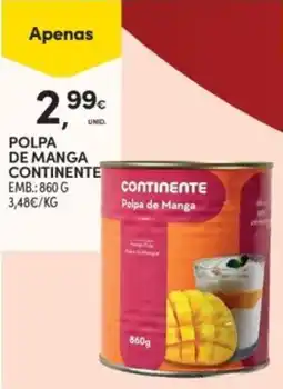 Continente Polpa de manga continente promoção