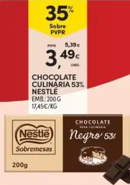 Continente Chocolate culinária nestlé negro 53% promoção