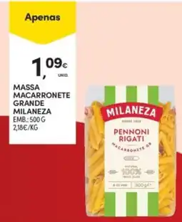 Continente Massa Macarronete Grande Milaneza promoção