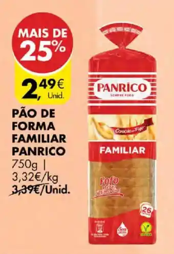Pingo Doce Pão de forma familiar panrico promoção