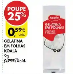 Pingo Doce gelatina em folhas koala promoção