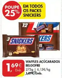Pingo Doce snickers waffles açúcarados belgofre promoção