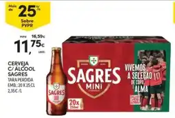 Continente Cerveja c/ álcool sagres promoção