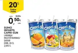Continente Sumo infantil capri-sun laranja/multivitaminas/safari promoção