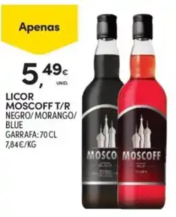 Continente Licor moscoff t/r negro/morango/blue promoção
