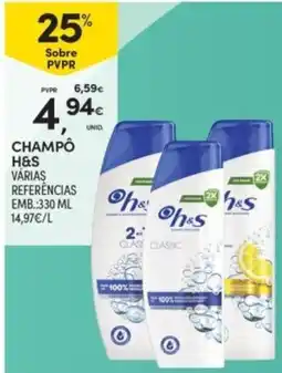 Continente Champô h&s promoção