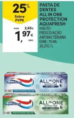 Continente Aquafresh pasta de dentes all in one protection promoção
