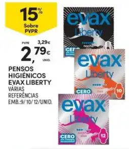 Continente Pensos higiénicos evax liberty promoção