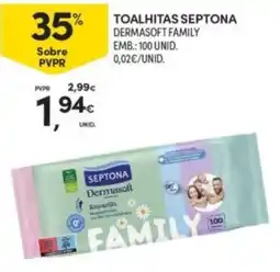 Continente toalhitas septona dermasoft family promoção