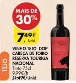 Pingo Doce vinho tejo dop cabeça de touro reserva touriga nacional promoção