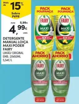 Continente detergente manual loiça maxi poder fairy promoção