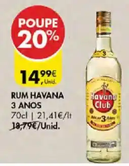 Pingo Doce Rum Havana 3 Anos promoção