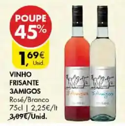 Pingo Doce vinho frisante 3 amigos promoção