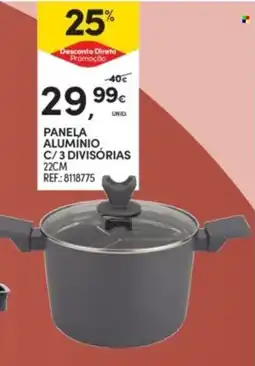 Continente Panela alumínio c/ 3 divisórias promoção