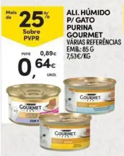 Continente Ali. húmido p/ gato purina gourmet várias referências promoção