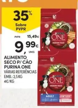Continente alimento seco p/ cão purina one promoção
