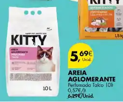 Pingo Doce Kitty areia aglomerante perfumada talco promoção