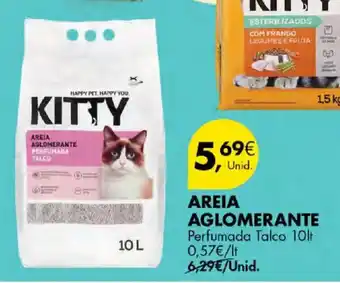 Pingo Doce Kitty areia aglomerante perfumada talco promoção