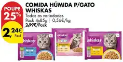 Pingo Doce comida húmida p/gato whiskas promoção