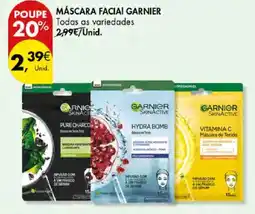Pingo Doce Máscara facial garnier promoção