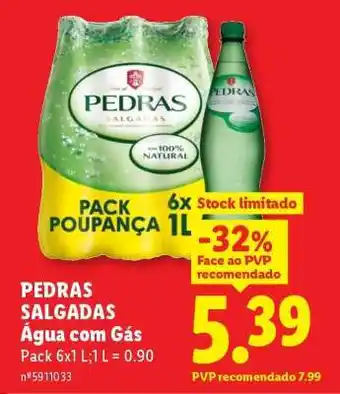 Lidl Pedras Salgadas Água com Gás promoção