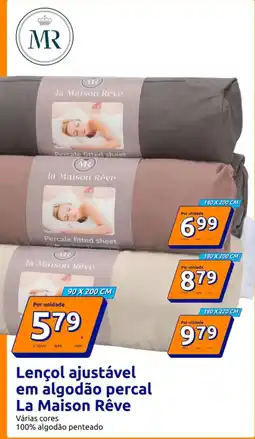Action Lençol ajustável em algodão percal La Maison Rêve promoção