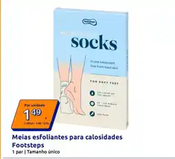 Action Meias esfoliantes para calosidades Footsteps promoção