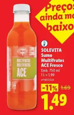 Lidl SOLEVITA Sumo Multifrutos ACE Fresco promoção