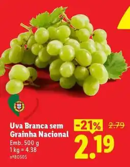 Lidl Uva Branca sem Grainha Nacional promoção