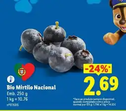 Lidl Bio Mirtilo Nacional promoção