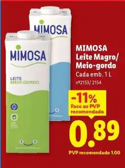 Lidl Mimosa Leite Magro/Meio-gordo promoção