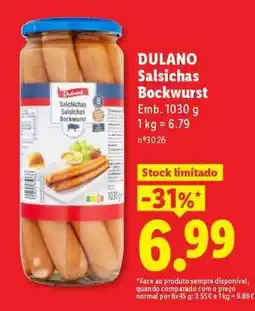 Lidl Dulano Salsichas Bockwurst promoção