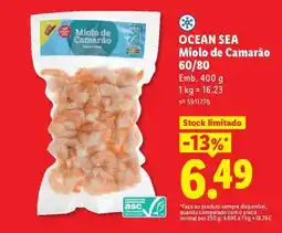 Lidl Ocean Sea Miolo de Camarão 60/80 promoção